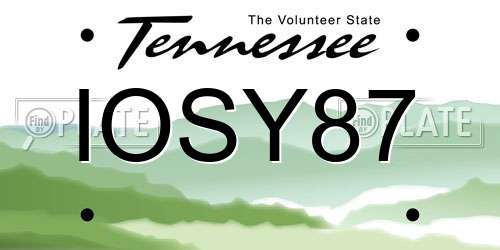 IOSY87 Tennessee License Plate