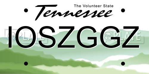 IOSZGGZ Tennessee License Plate