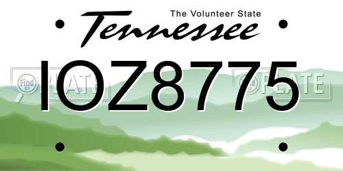 IOZ8775 Tennessee License Plate