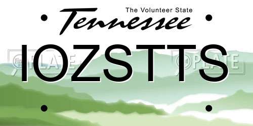 IOZSTTS Tennessee License Plate