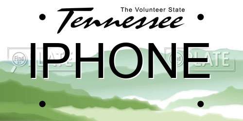 IPHONE Tennessee License Plate
