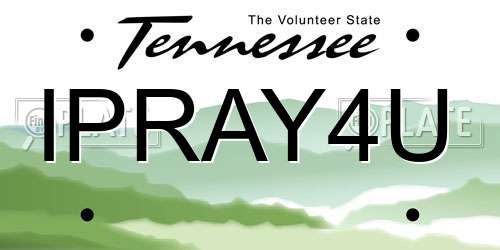 IPRAY4U Tennessee License Plate