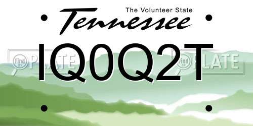 IQ0Q2T Tennessee License Plate