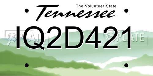 IQ2D421 Tennessee License Plate