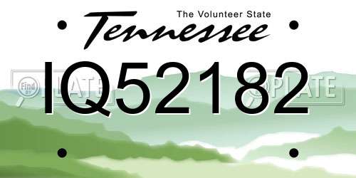 IQ52182 Tennessee License Plate