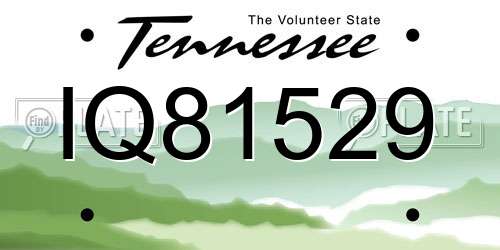 IQ81529 Tennessee License Plate