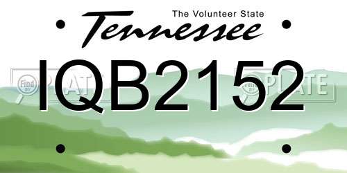 IQB2152 Tennessee License Plate