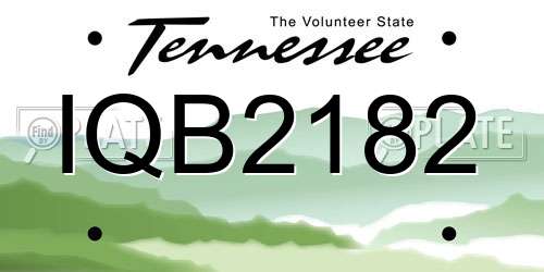 IQB2182 Tennessee License Plate