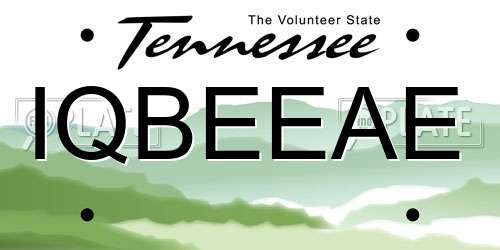 IQBEEAE Tennessee License Plate