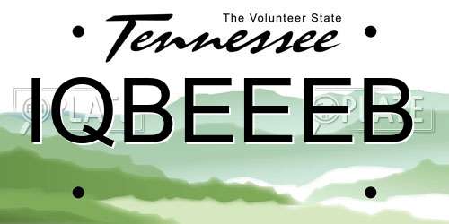 IQBEEEB Tennessee License Plate