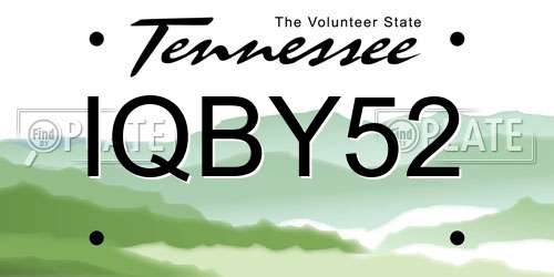 IQBY52 Tennessee License Plate