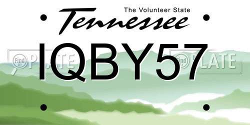 IQBY57 Tennessee License Plate