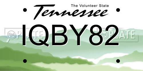 IQBY82 Tennessee License Plate