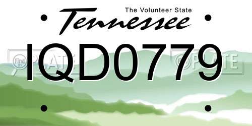IQD0779 Tennessee License Plate