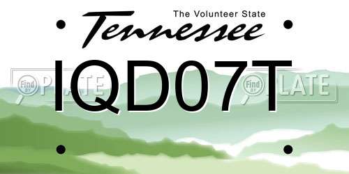 IQD07T Tennessee License Plate