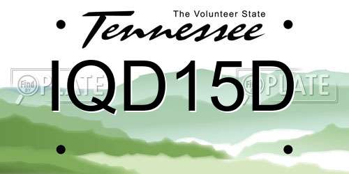 IQD15D Tennessee License Plate