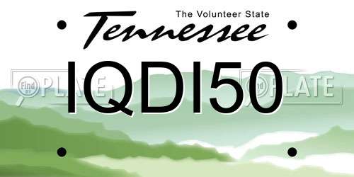 IQDI50 Tennessee License Plate