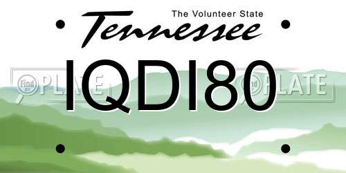 IQDI80 Tennessee License Plate