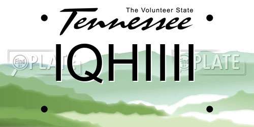 IQHIIII Tennessee License Plate