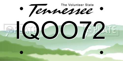 IQOO72 Tennessee License Plate
