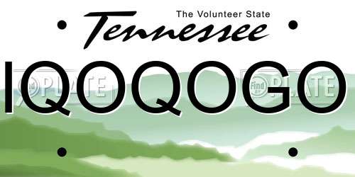IQOQOGO Tennessee License Plate