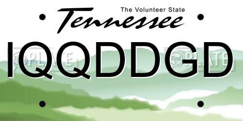 IQQDDGD Tennessee License Plate