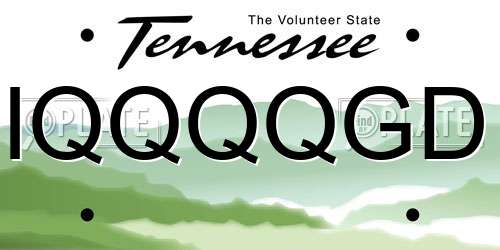 IQQQQGD Tennessee License Plate