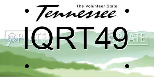 IQRT49 Tennessee License Plate