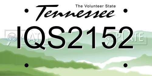 IQS2152 Tennessee License Plate