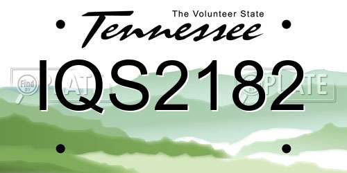 IQS2182 Tennessee License Plate