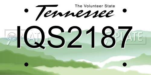 IQS2187 Tennessee License Plate