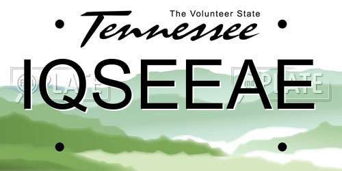 IQSEEAE Tennessee License Plate