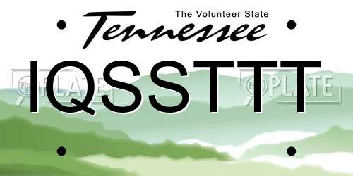 IQSSTTT Tennessee License Plate