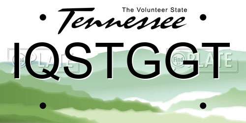 IQSTGGT Tennessee License Plate