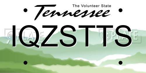 IQZSTTS Tennessee License Plate
