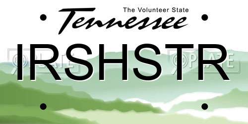 IRSHSTR Tennessee License Plate