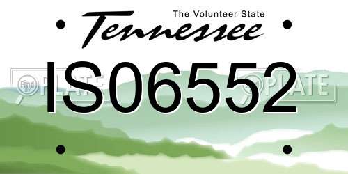 IS06552 Tennessee License Plate