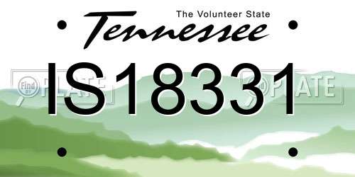 IS18331 Tennessee License Plate