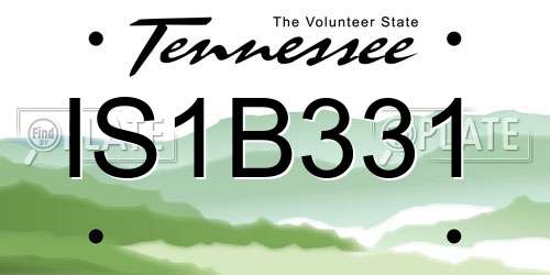 IS1B331 Tennessee License Plate