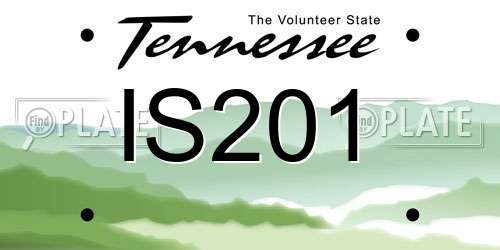 IS201 Tennessee License Plate