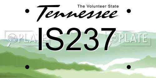 IS237 Tennessee License Plate