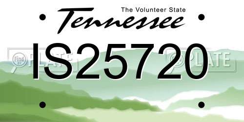 IS25720 Tennessee License Plate