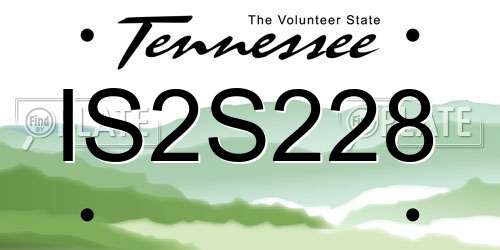 IS2S228 Tennessee License Plate