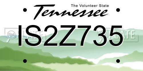 IS2Z735 Tennessee License Plate