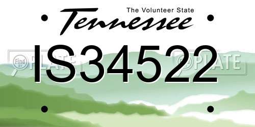 IS34522 Tennessee License Plate
