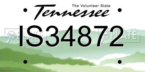 IS34872 Tennessee License Plate