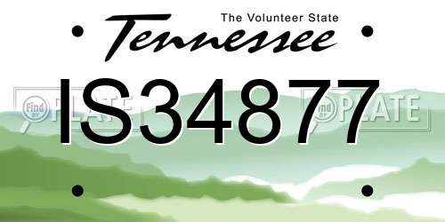 IS34877 Tennessee License Plate