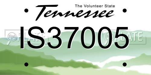 IS37005 Tennessee License Plate