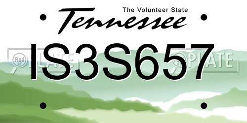 IS3S657 Tennessee License Plate