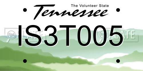 IS3T005 Tennessee License Plate
